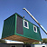 Дом из блок-контейнера, зеленый профнастил
